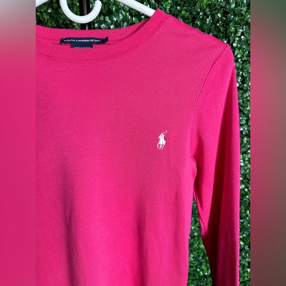 Ralph Lauren Girl’s Large Cotton Sport Long Sleeve Pink Shirt
